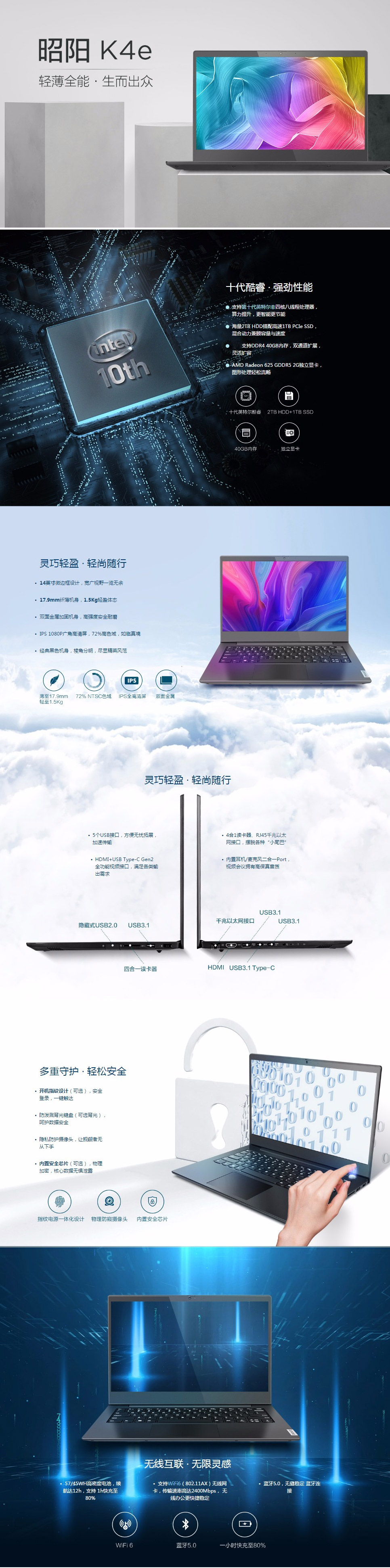  联想/Lenovo 昭阳K4e-IML 14英寸笔记本电脑（i5-10210U/16G/512G SSD/2G独显）(9)