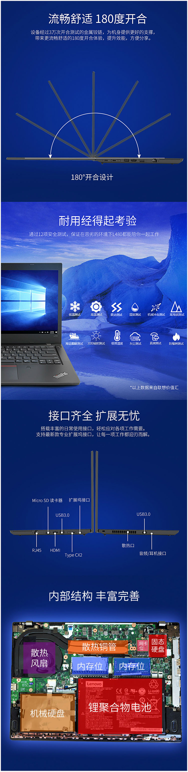 联想/Lenovo ThinkPad L480 14英寸笔记本电脑（i5-8250U/4G/1T/2G独显）(图5)